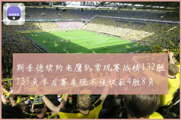 斯奈德续约老鹰队常规赛战绩132胜135负季后赛表现不佳仅获4胜8负
